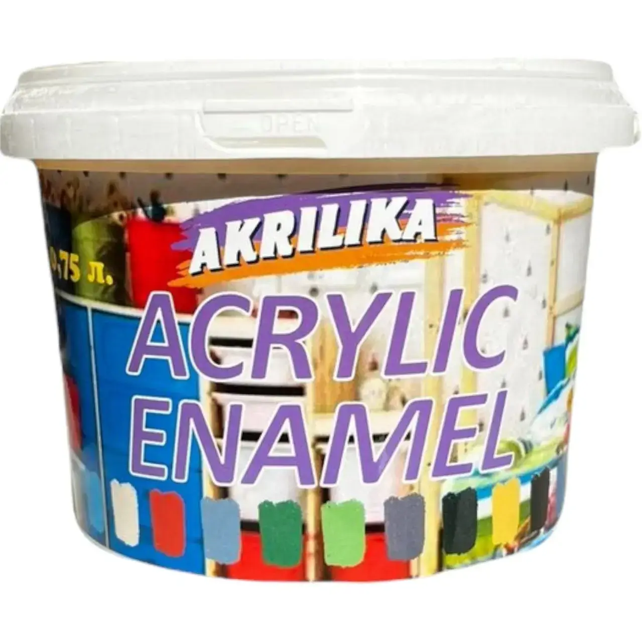 Грунт-емаль Akrilika 5в1 акрилова антикорозійна чорна 0,7 кг
